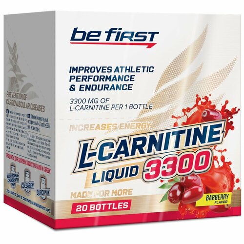 Л-Карнитин Be First L-Carnitine 3300 Liquid, 20 ампул * 25 мл, Вкус Orange / Апельсин