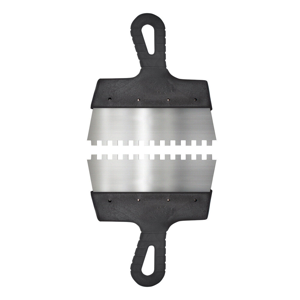 Два нержавеющих шпателя / Шпатель фасадный 200 мм зуб 8х8 мм / шпатель зубчатый / шпатель 200 мм / шпатель 8x8 мм