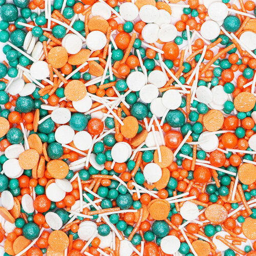 зеленый, оранжевый, белый