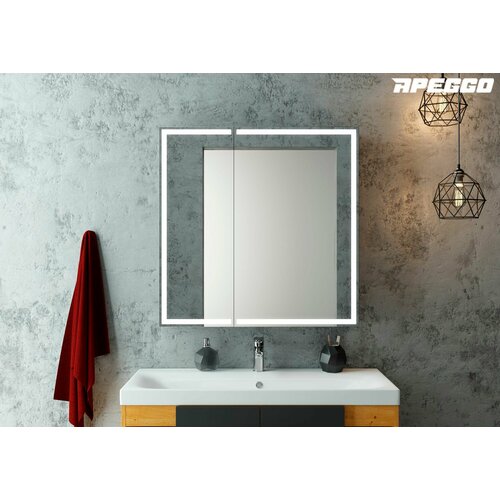 Зеркало-шкаф в ванную Apeggo Paola Led 800х800 черный GG90389BL 22885₽