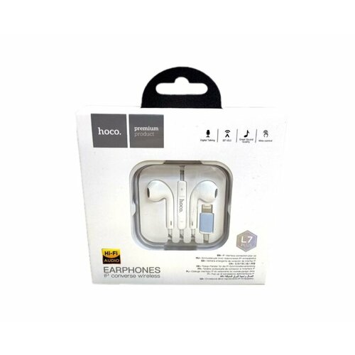 Наушники внутриканальные HOCO L7 Plus Lightning 8 pin 12 м белый 690₽