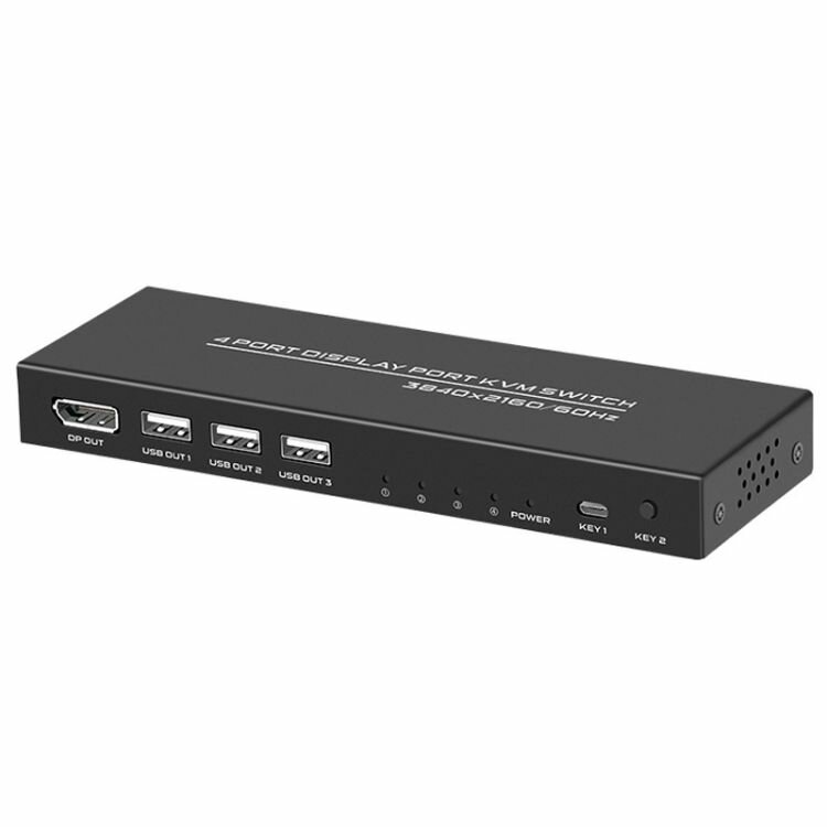 Displayport 4-1 KVM USB Switch DP 4k 60hz коммутатор с выносной кнопкой