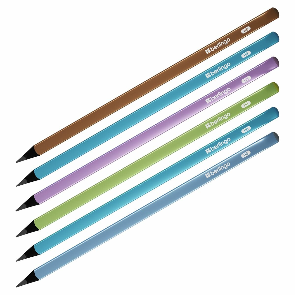 72 шт. Карандаш ч/г Berlingo "Metallic" HB, черное дерево, трехгранный, заточен, ассорти
