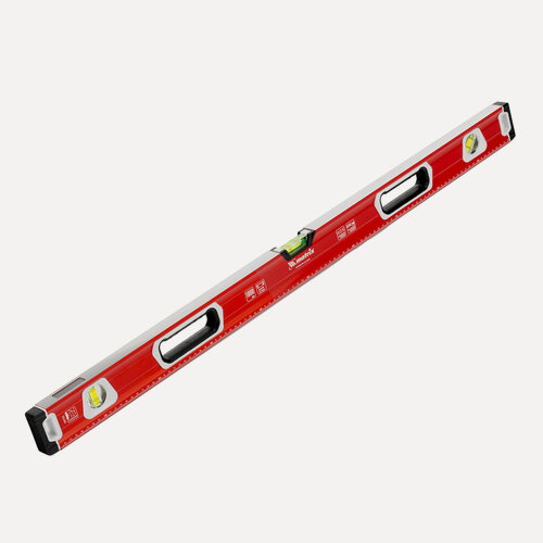 Изображение товара Уровень алюминиевый, магнит, фрезеров, 3 глазка (1 зеркал.), 2 комп. рукоятки, 1000 мм// Matrix