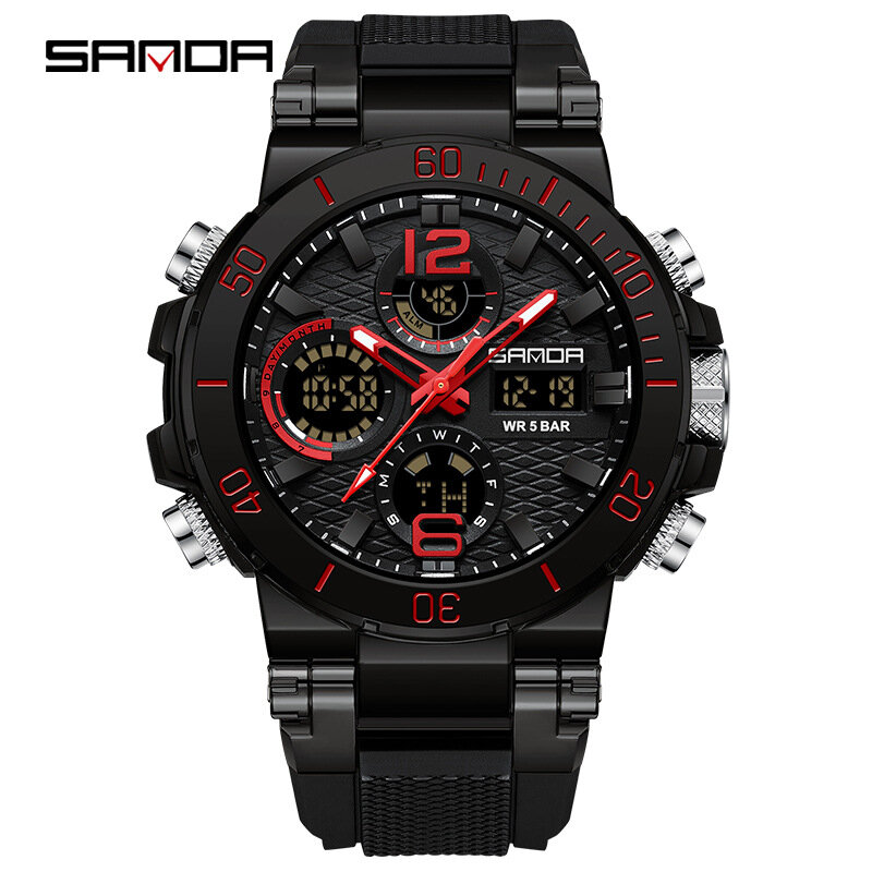 фото Часы Sanda Cross-Border Vibrato Explosive, водонепроницаемые, светящиеся, для мальчиков