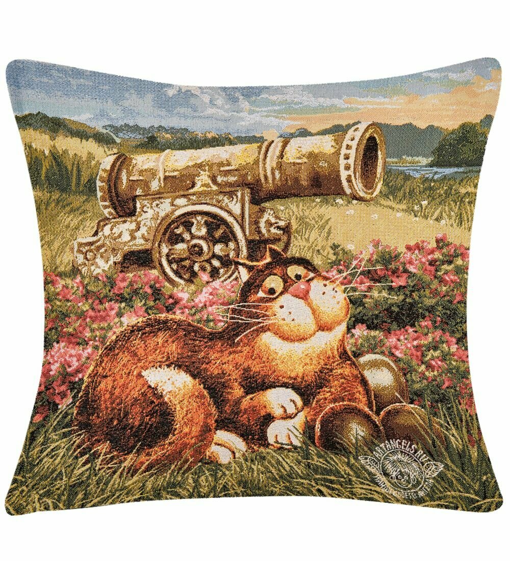 Подушка гобеленовая 'Кремлевский котик Колбаска' 45х45