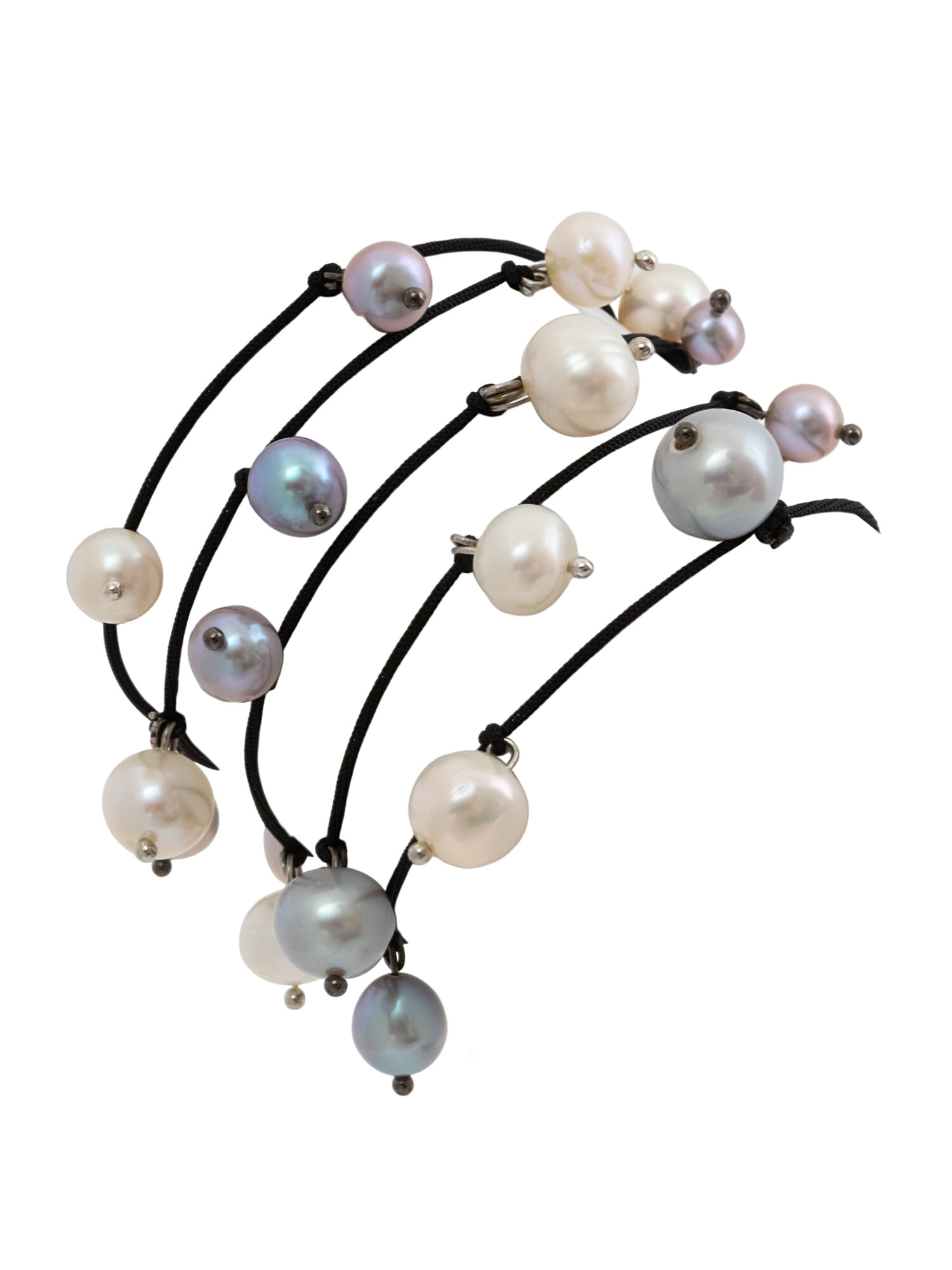 Бусы ЖемАрт, жемчуг пресноводный культивированный, жемчуг пресноводный, жемчуг культивированный, серый, черный, белый — фото 1