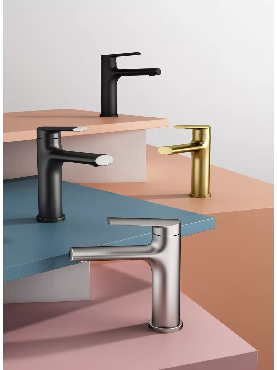 Смеситель Splenka S50.10.06, для раковины, латунь, черный, поворотный, аэратор — фото 1