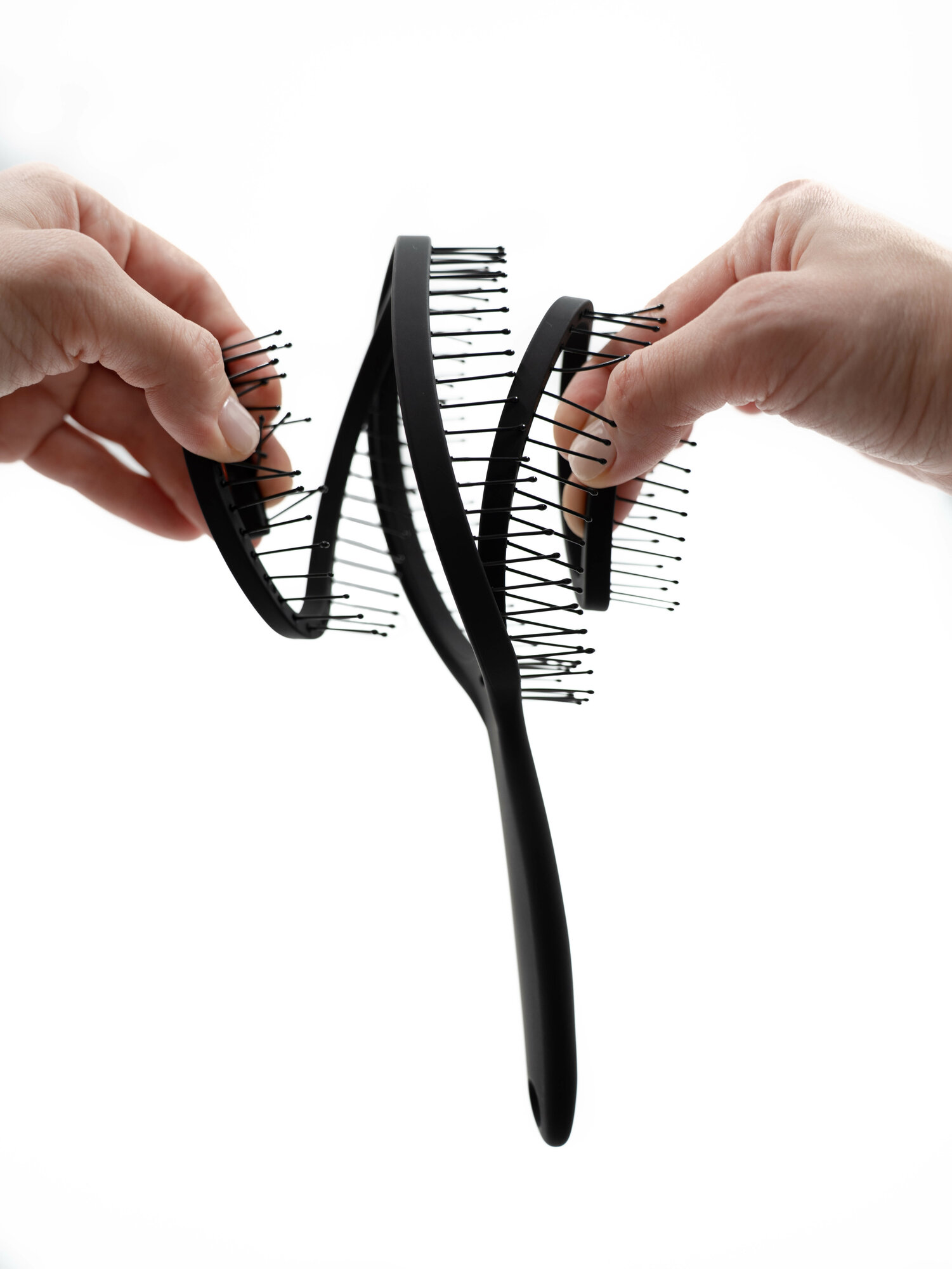 Набор расческа NINA JAY, для средней длины волос, в подарочном мешочке, черная — фото 1