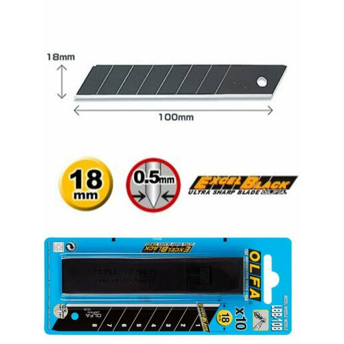 Лезвие OLFA BLACK MAX сегментированное 18х100х05мм 1 упаковка 353₽