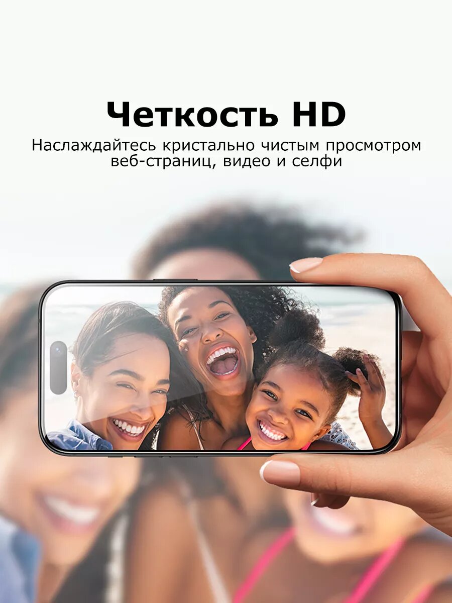 Защитное стекло на iphone 15 Plus антишпион — фото 1