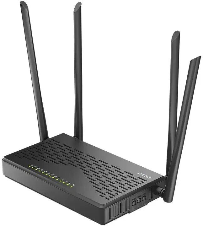Маршрутизатор D-Link DVG-5402G/GFRU/S1A, Wi-Fi 5, AC1200, 2.4/5ГГц, 4 LAN, 1xUSB, черный