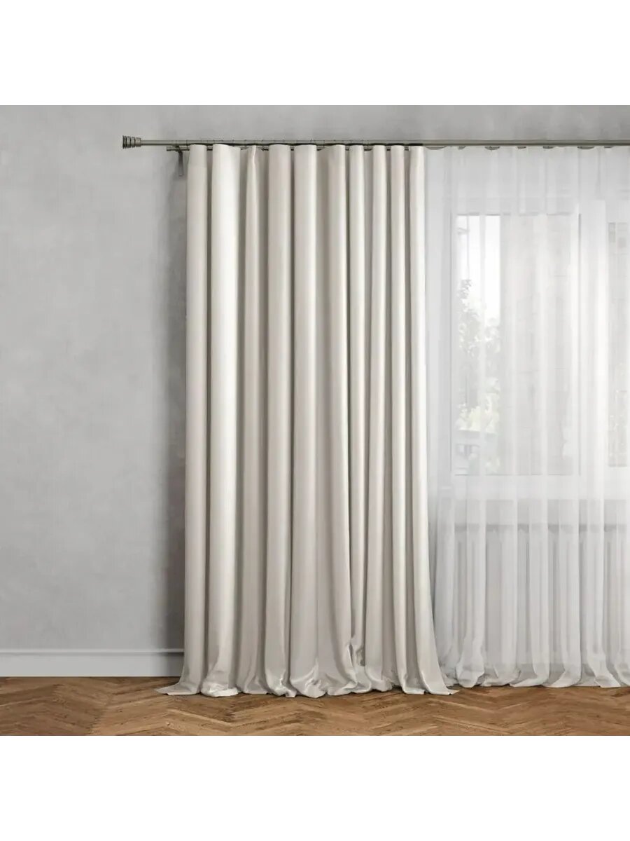 Штора на ленте блэкаут Monaco 200x300 см  бежевый