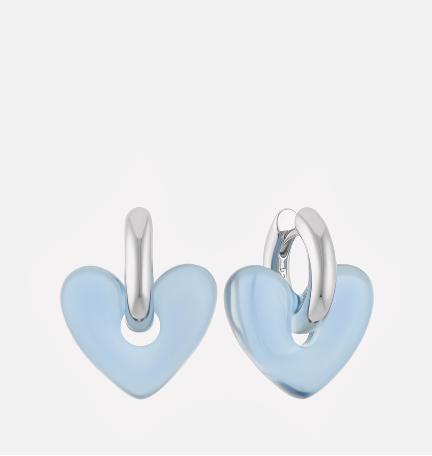 Серьги FETISH, размер 45 мм, синий/серебристый — фото 1