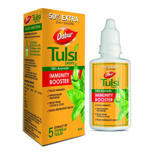 Тулси Дабур  капли для иммунитета  Tulsi Drops Immunity Booster Dabur 30 мл