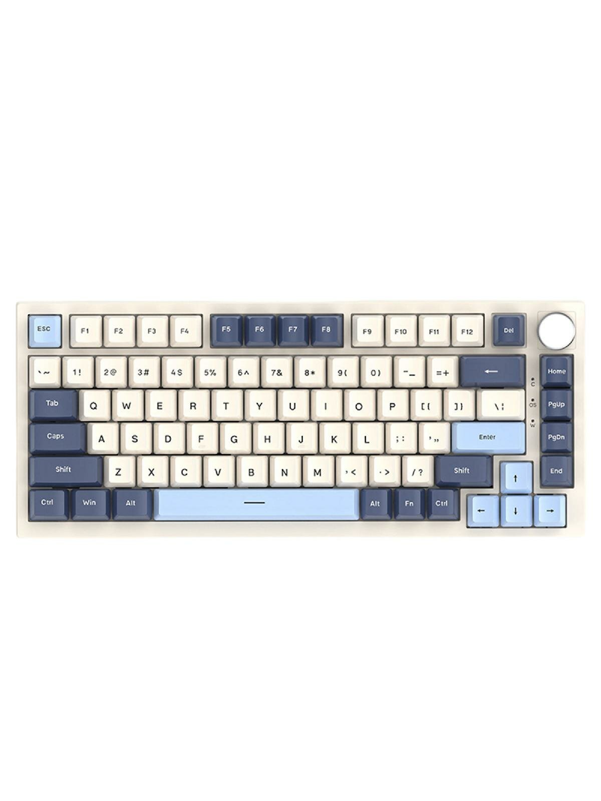 Gaming Keyboard with Rotatable Button Computer Keyboard Hot-Swappable Corded Mechanical Keyboard for Laptops Desktop PC