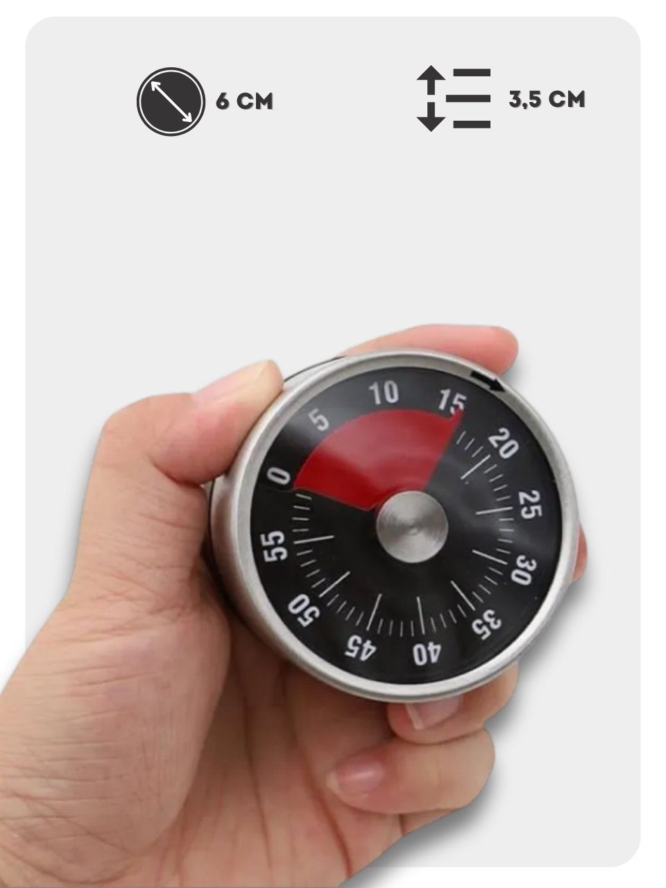 Картинки Таймер кухонный механический со звуковым сигналом, кулинарный таймер, круглый черный