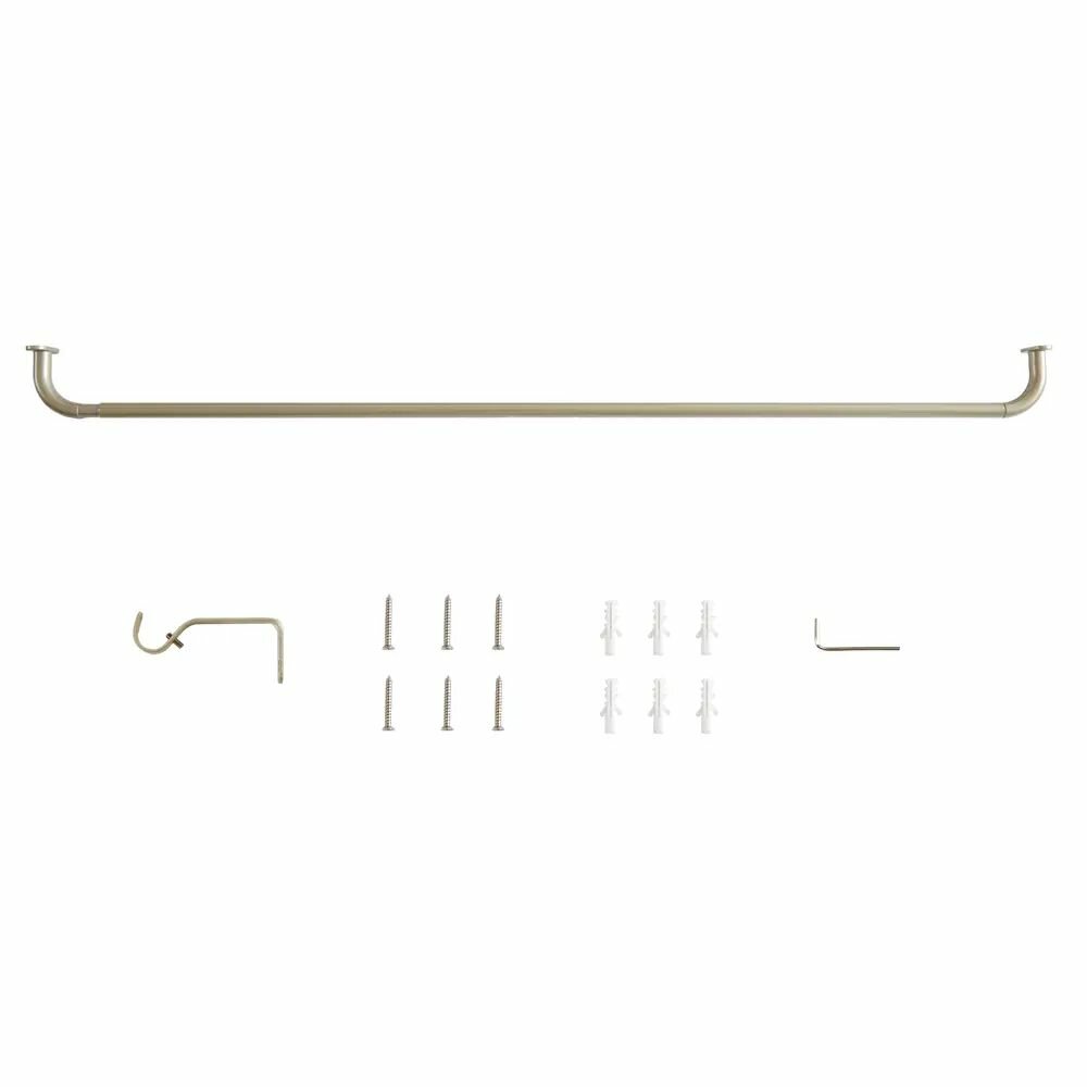 Карниз для штор раздвижной однорядный КРОЗС160-300 160-300 см металл цвет сатиновый