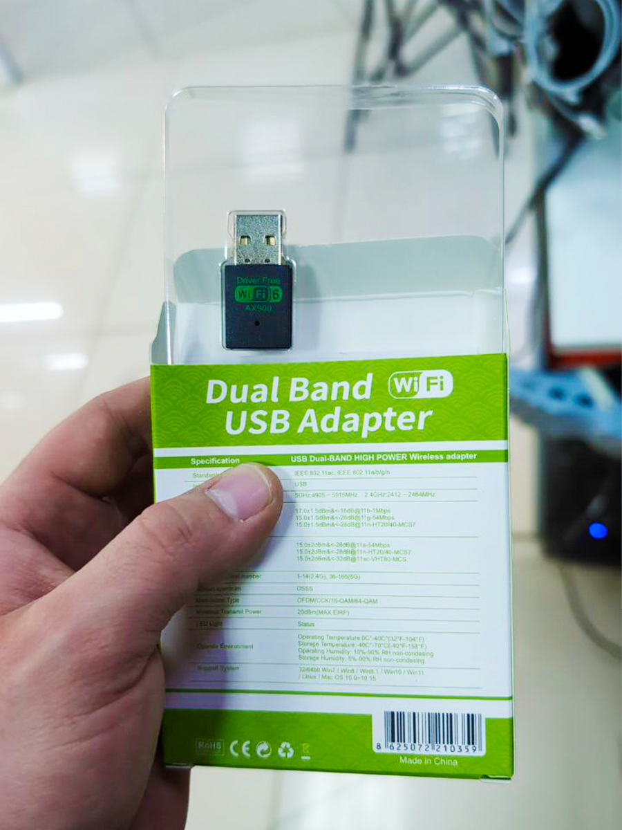 WiFi Адаптер для компьютера USB вайфай приемник 5G 2.4G 900 Мбит/с wi-fi — фото 1