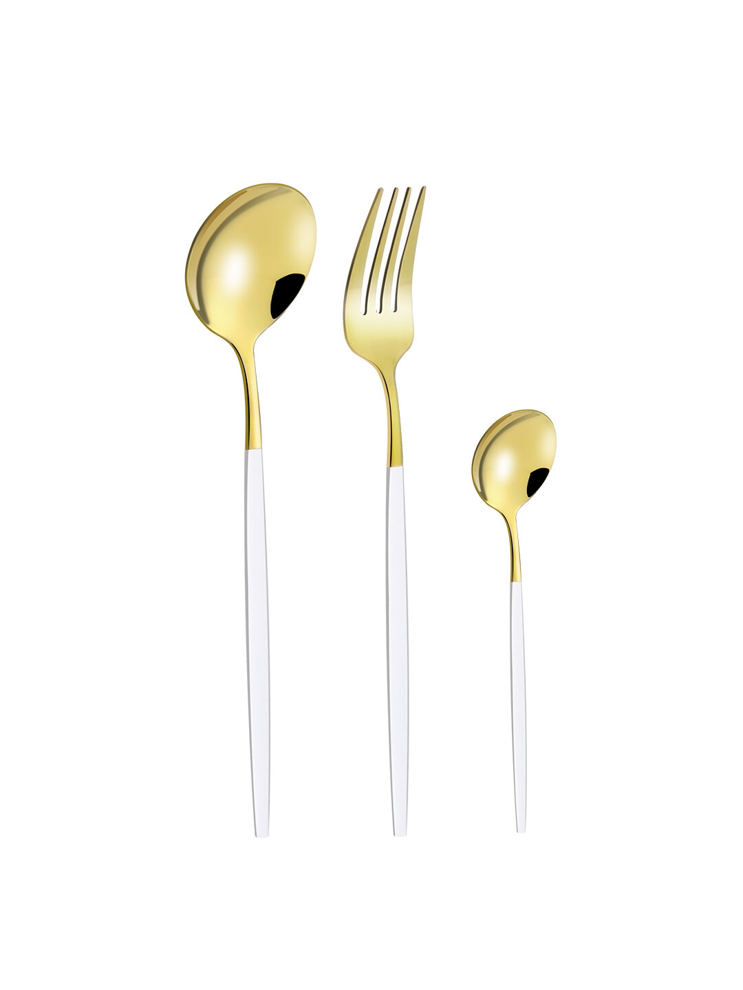 Набор Столовых Приборов "HausRoland" 24 шт HR046-4, белый и черный - Белый