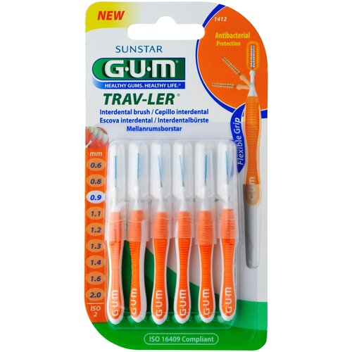 Межзубный ершик GUM Trav-Ler 0.9 mm оранжевый