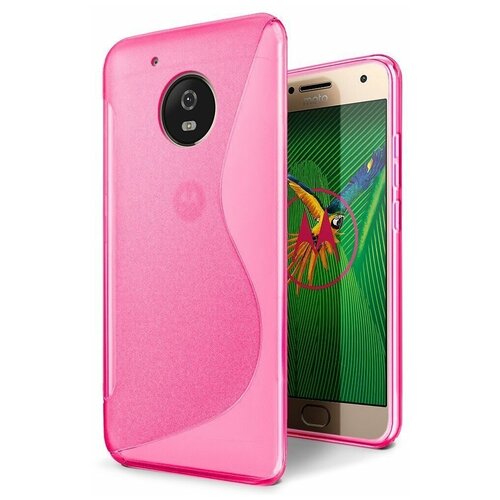 Нескользящий чехол для Motorola Moto G5 Plus (малиновый)