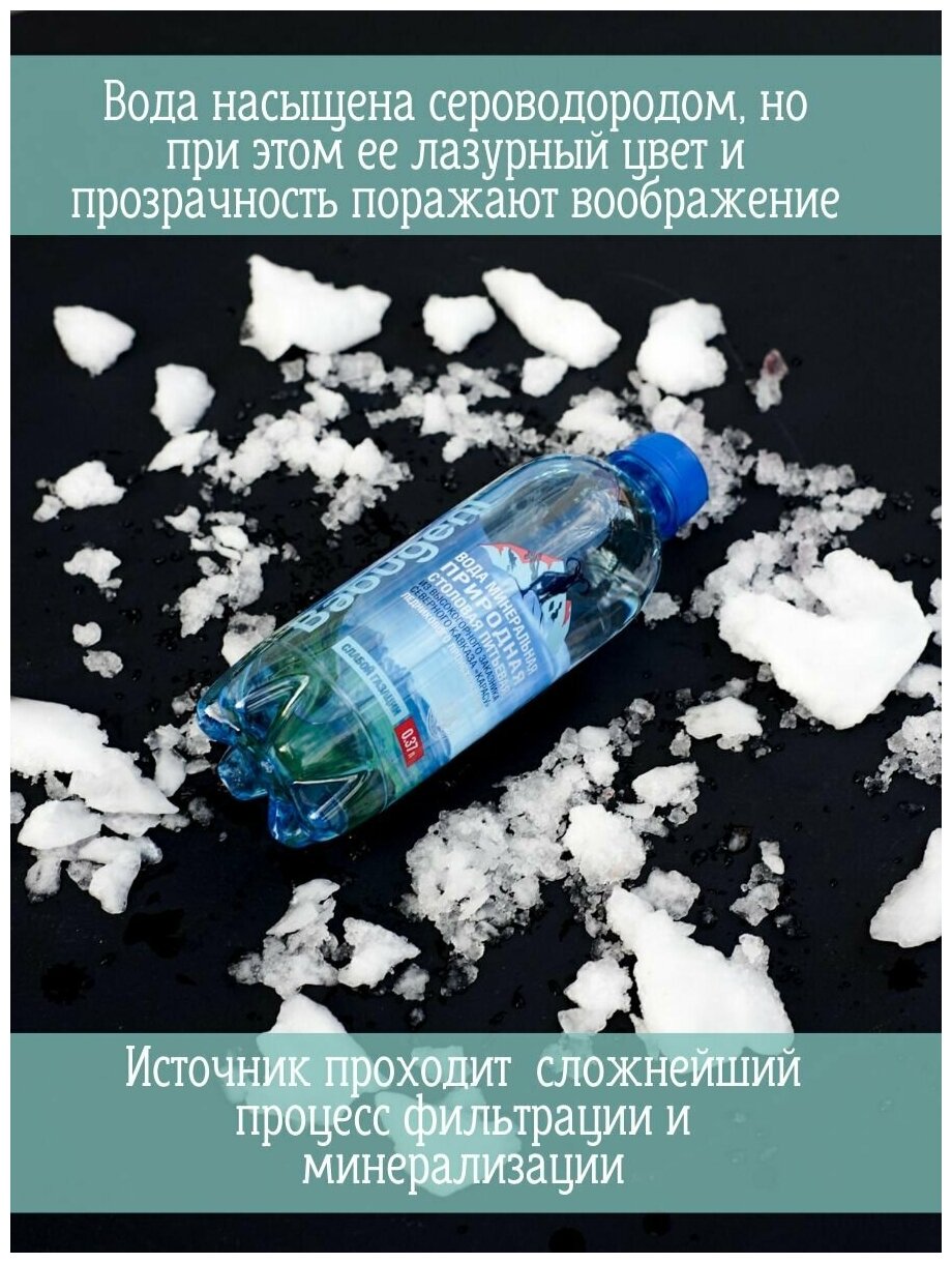 Вода природная минеральная питьевая BabugenT , газированная. Пластик, 12 шт. по 0,37 л - фотография № 4