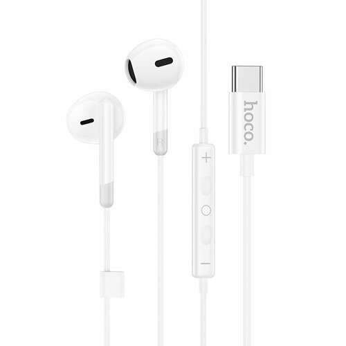 Наушники M109, Type-C, Pure joy wire control earphones, HOCO, белый