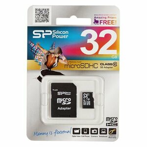 Карта памяти microSDHC Silicon Power 32 ГБ, Class 10, SP032GBSTH010V10SP, 1 шт, переходник SD