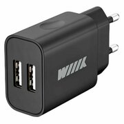 Сетевое зарядное устройство Wiiix UNN-1-2-02, 2xUSB, 2.4A, черный