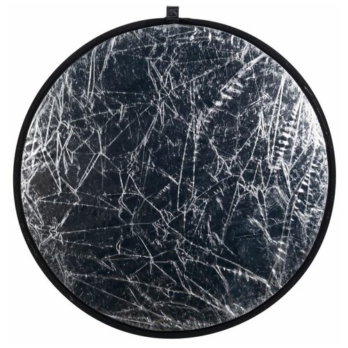 Светоотражатель Meking круглый, двухсторонний (белый/серебро), 80 см