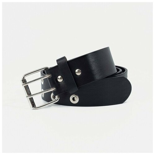 фото Ремень женский, ширина - 3,6 см, пряжка металл, люверсы, цвет чёрный