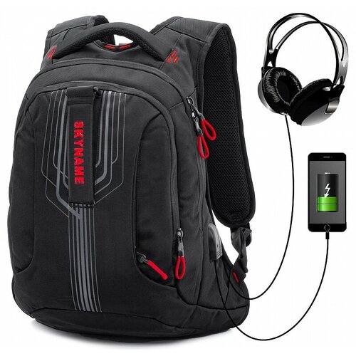 Школьный рюкзак для мальчиков подростков Skyname 90-106 с анатомической спинкой + USB выход