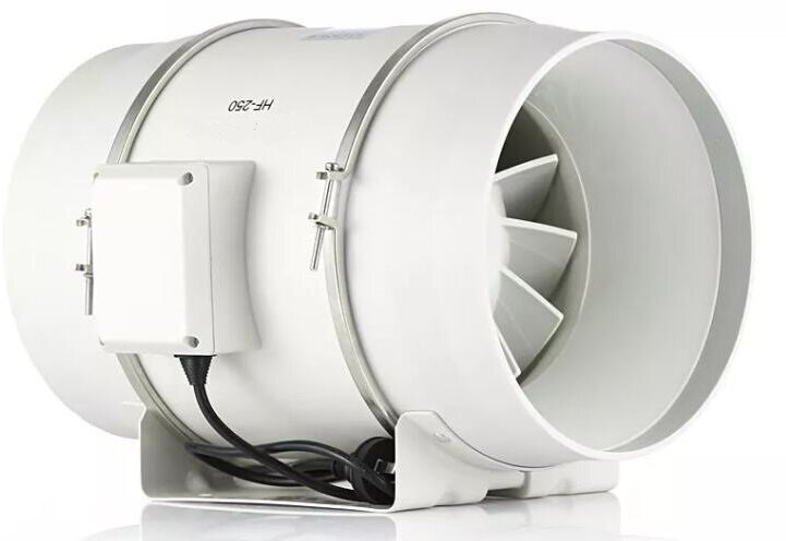 Малошумный канальный вентилятор Dastech HF-250PE (производительность 1650 м³/час, давление 1059 Па, уровень шума 66 Дб) - фотография № 1