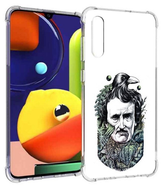 Чехол задняя-панель-накладка-бампер MyPads Эдгар Аллан с вороном для Samsung Galaxy A70/A70s SM-A705F (2019) противоударный