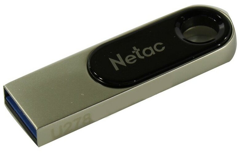 Накопитель USB 2.0 64Гб Netac U278 (NT03U278N-064G-20PN), металлик