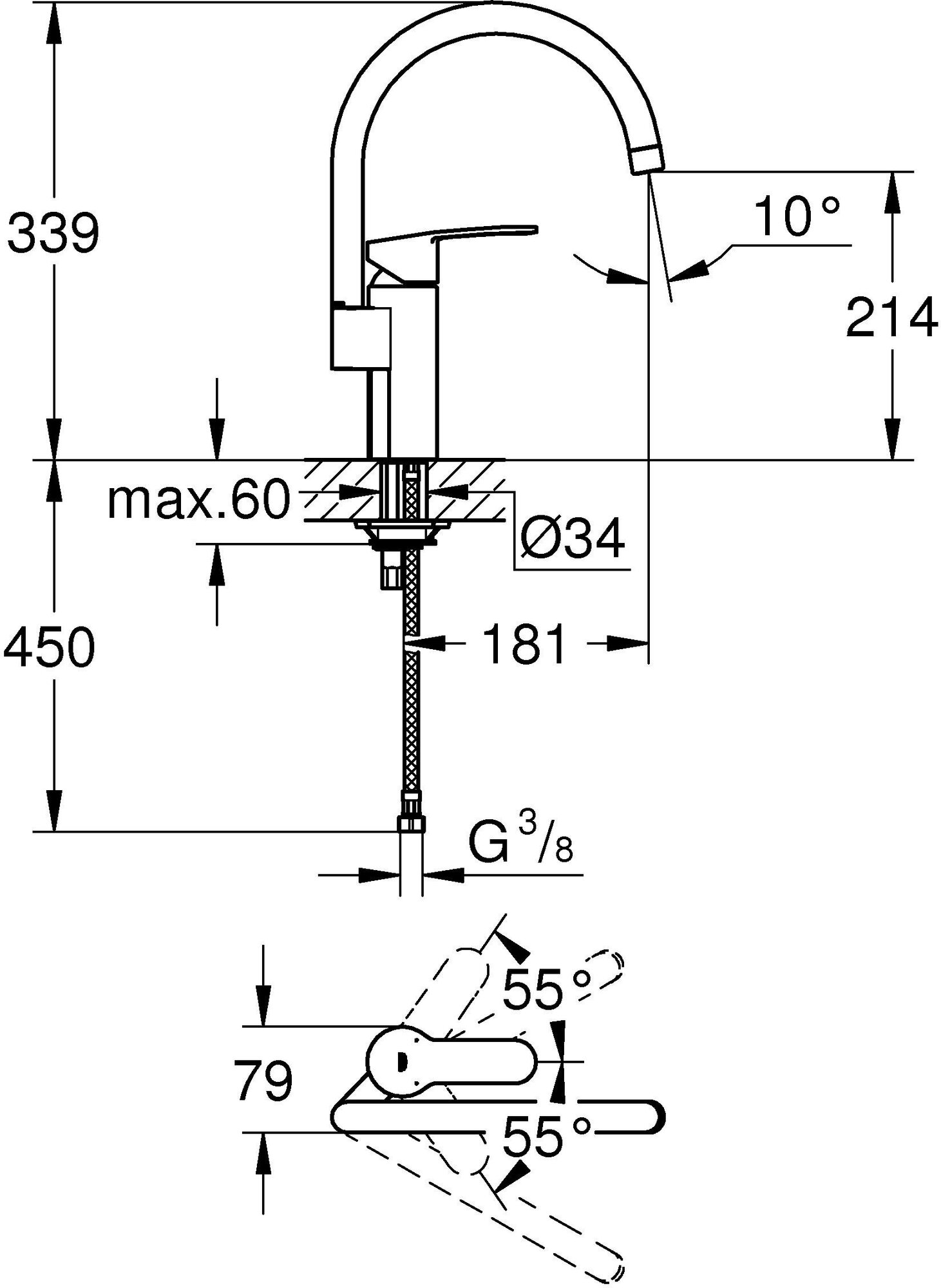 Смеситель для мойки GROHE - фото №20