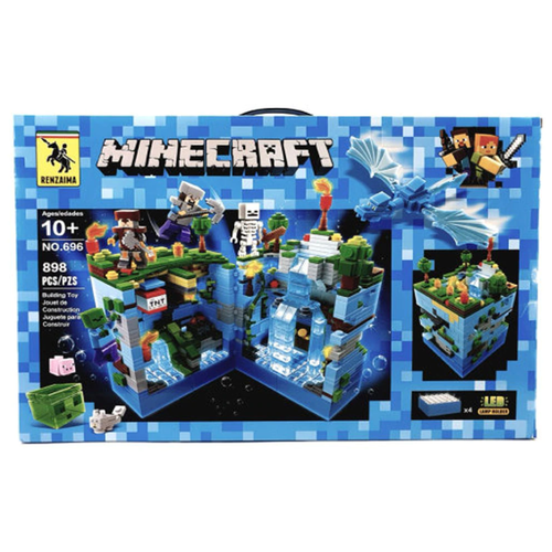 Конструктор / Minecraft / Майнкрафт / Голубая крепость / 898 деталей/ 696/ ребенку