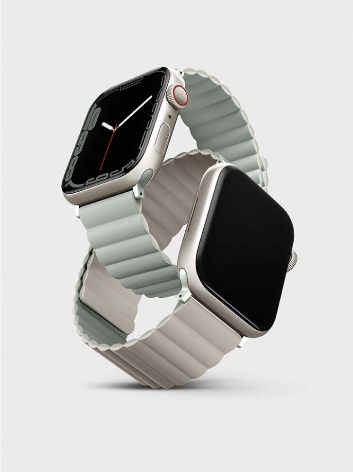 Uniq Силиконовый ремешок Uniq Revix Silicone Strap для Apple Watch 42/44/45/49 шалфей/бежевый 45MM-REVSAGBEG