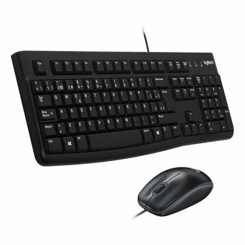 Комплект (клавиатура+мышь) Logitech MK120, USB, проводной, черный [920-002562] клавиатура мышь logitech mk120 usb черный 920 002561