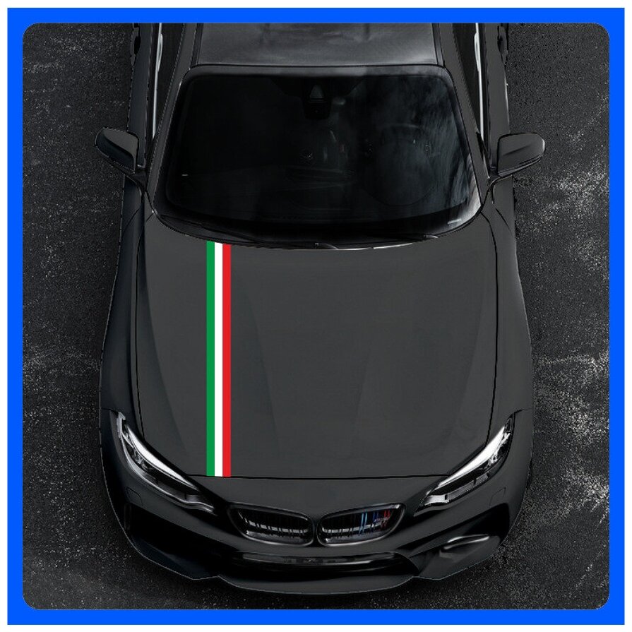 Стикер Наклейки на автомобиль Полоса на капот Italy style цвета 90х15 см