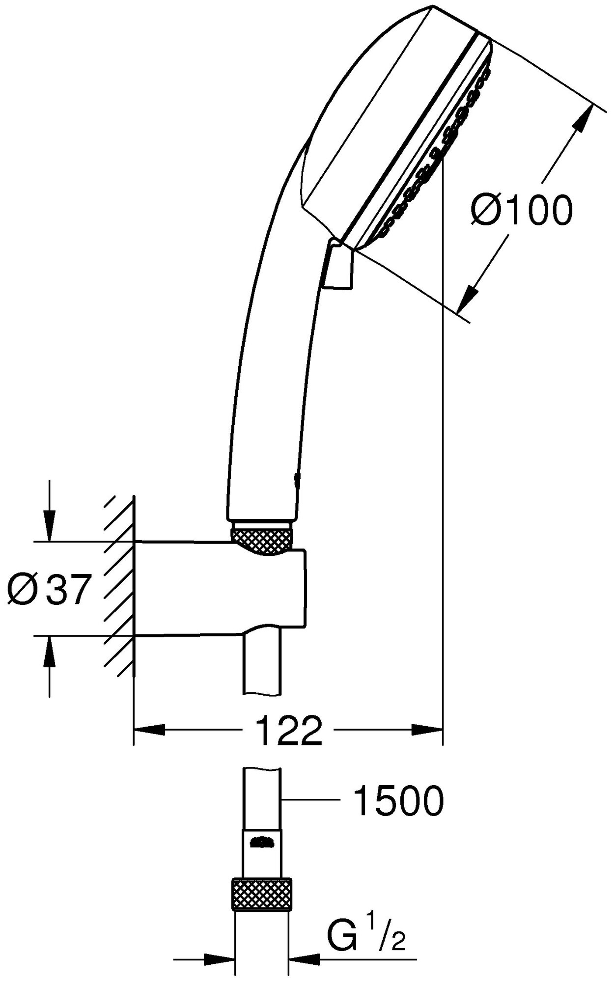 Душевой набор GROHE QuickFix Vitalio Comfort 100 II, хром (26399000) - фотография № 2