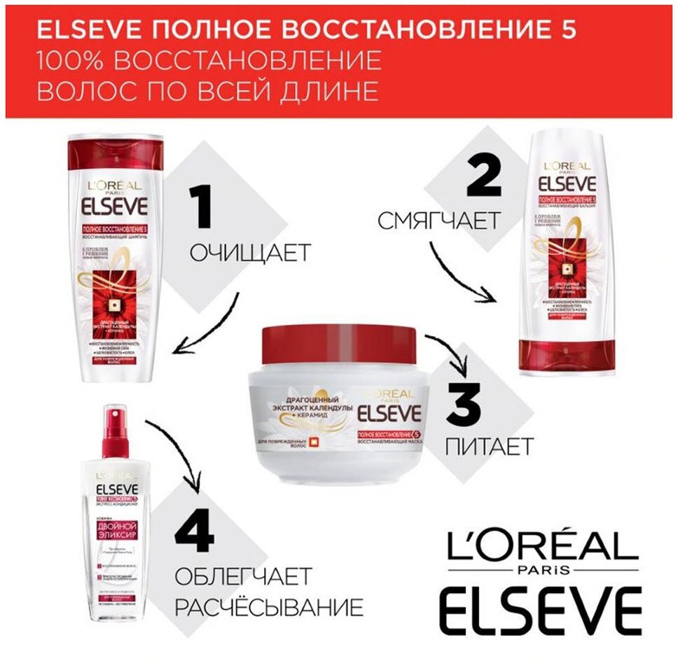 Экспресс-кондиционер для волос L’Oréal Paris Elseve Полное восстановление 5 для поврежденных волос, 200 мл L'OREAL - фото №11