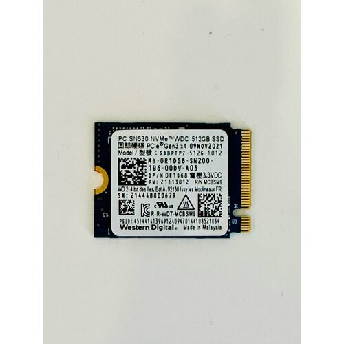 Твердотельный накопитель Western Digital PC SN530 NVMe M.2 SDBPTPZ-512G 512ГБ