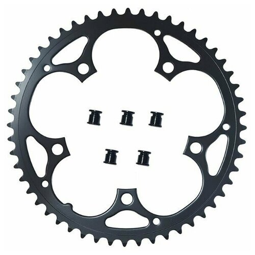 Звезда передняя PROWHEEL, 52T, BCD130, на пятилапку, сталь, чёрный