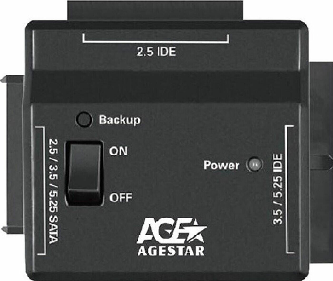 Универсальный переходник AgeStar для HDD 2.5"/3.5" черный - фото №6