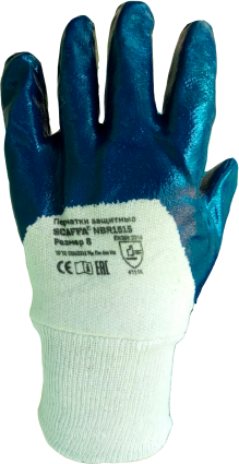 Перчатки с полным нитриловым обливом SCAFFA NBR1515 Размер 10 - фотография № 1