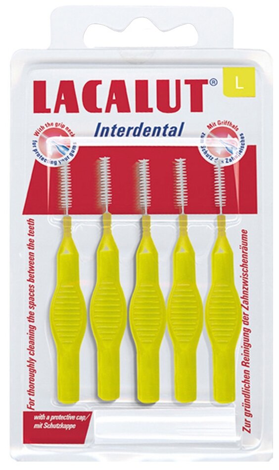 Ершики межзубные Lacalut (Лакалют) Interdental цилиндрические р.L 4 мм 5 шт. Dr.Theiss Naturwaren GmbH - фото №3