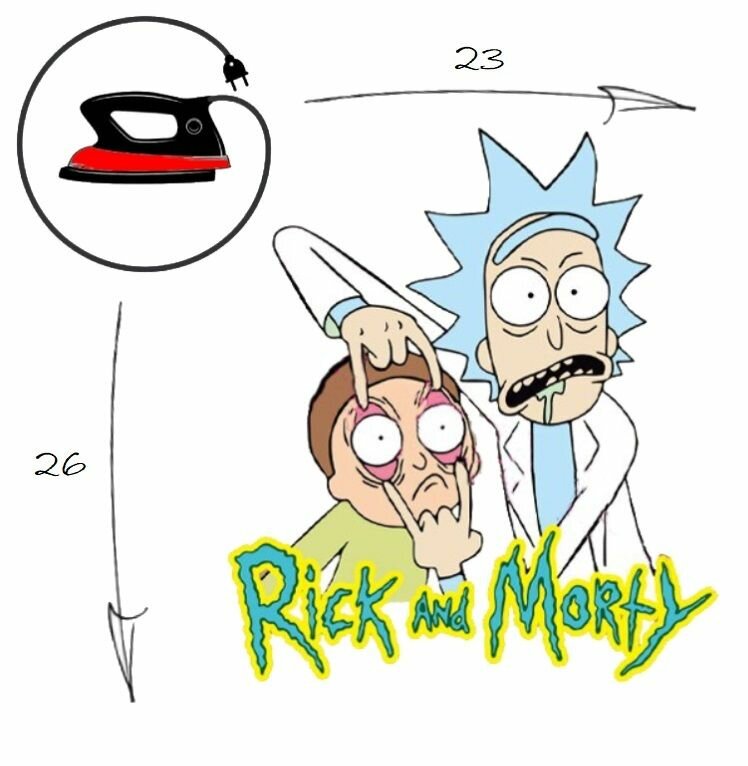 Термотрансфер "Rick and Morty", наклейка на одежду, 26х23