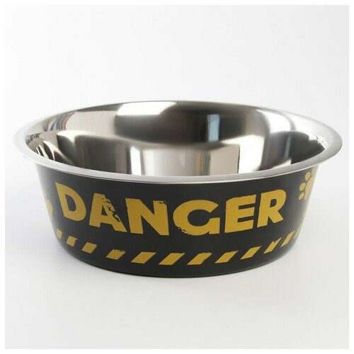 Миска металлическая для собаки Danger, 4 л, 28х9 см (1шт.)